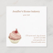 バラのモダン金ゴールドきらびやかなカップケーキ自家製ベーカリー スクエア名刺 (裏面)