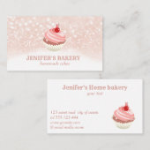 バラのモダン金ゴールドきらびやかなカップケーキ自家製ベーカリー 名刺 (正面/裏面)