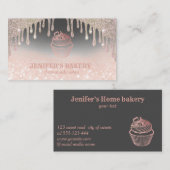 バラのモダン金ゴールドきらびやかなカップケーキ自家製ベーカリー 名刺 (正面/裏面)