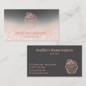 バラのモダン金ゴールドきらびやかなカップケーキ自家製ベーカリー 名刺 (正面/裏面)