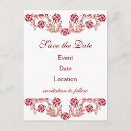 バラのモチーフ 案内ポストカード