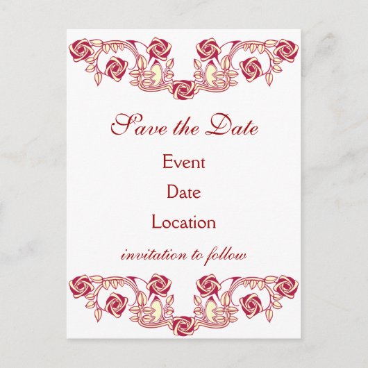 バラのモチーフ 案内ポストカード (正面)