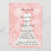 バラのモモのブライダルシャワーの招待状 招待状 (正面/裏面)