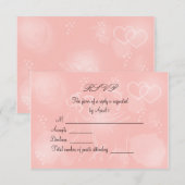 バラのモモRSVPカード 出欠カード (正面/裏面)