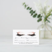 バラのラッシュメイクアップアーティストアポイントメントホワイト 名刺 (スタンド正面)