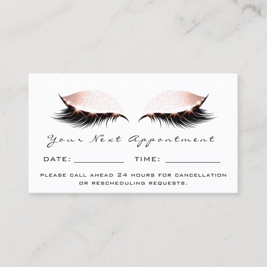 バラのラッシュメイクアップアーティストアポイントメントホワイト 名刺 (正面)