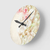 バラのリボンおよびレース ラウンド壁時計 (傾斜)