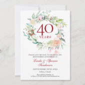 バラのリース 40周年 ルビー 結婚記念日 セーブザデート (正面)