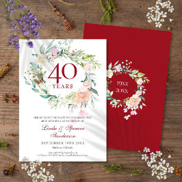 バラのリース 40周年 ルビー 結婚記念日 セーブザデート