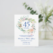 バラのリース 45周年記念 65周年記念 Save the Date ポストカード (スタンド正面)