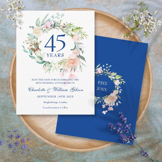 バラのリース 45周年記念 65周年記念 Save the Date ポストカード