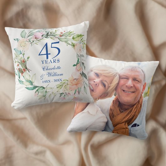 バラのリース 45周年・65周年 結婚記念日フォト クッション