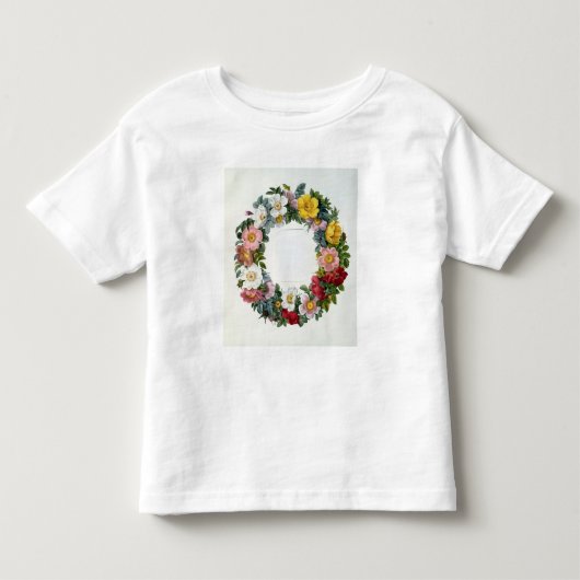 バラのリース、「LesのバラのためのFrontispiece トドラーTシャツ (正面)