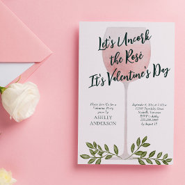 バラのワインバレンタインデーパーティーを開栓 招待状