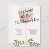 バラのワインバレンタインデーパーティーを開栓 招待状 (正面)