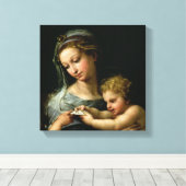 バラのヴァージン, c.1518 キャンバスプリント (インサイチュ (ウッドフロア))