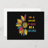 バラの世界ではヒマワリ ポストカード (正面/裏面)