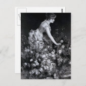 「バラの中」ヴィンテージイラストレーション ポストカード (正面/裏面)