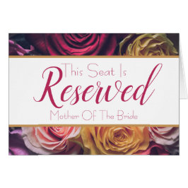 バラの予約結婚席の標識