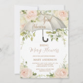 バラの傘4月シャワー五月の花をもたらす 招待状 (正面)