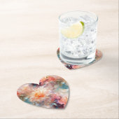 バラの優しいピンクとピーチとオレンジの花の香り ペーパーコースター (インサイチュ)