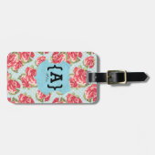 バラの名前と連絡情報のカスタマイズ ラゲッジタグ (正面横)