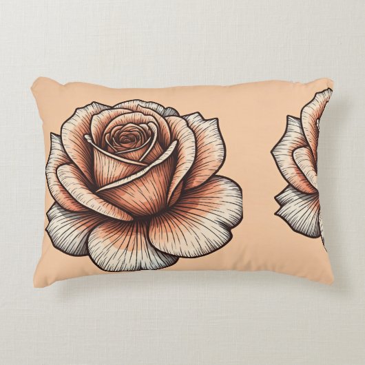 「バラの夢想：あなたの夢のための優雅さ」 アクセントクッション (正面)