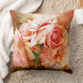 バラの奇跡-モモ-芸術デザイナー枕 クッション (ブランケット)