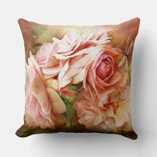 バラの奇跡-モモ-芸術デザイナー枕 クッション (正面)