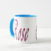 バラの女性名のロゴ、 マグカップ (正面左)