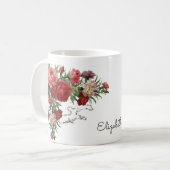 バラの宗教神聖な数珠のMemorareの祈りの言葉 コーヒーマグカップ (正面左)