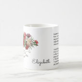 バラの宗教神聖な数珠のMemorareの祈りの言葉 コーヒーマグカップ (中央)