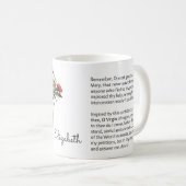 バラの宗教聖母マリアイエス・キリストMemorareの祈りの言葉 コーヒーマグカップ (正面右)