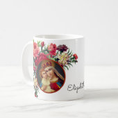 バラの宗教聖母マリアイエス・キリストMemorareの祈りの言葉 コーヒーマグカップ (正面左)