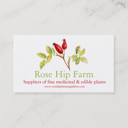バラの実の草の農場の製造者の名刺 名刺 (正面)