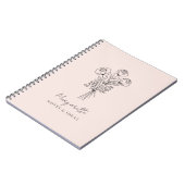 バラの手描き花の花束 カリグラフィー 名前 ノートブック (左側)
