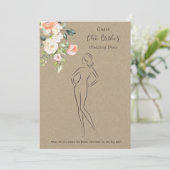 バラの推測ドレスブライダルシャワーゲーム 招待状 (スタンド正面)