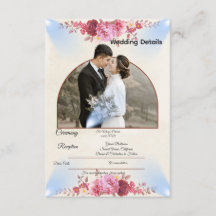 バラの教会の結婚式同封カード