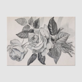 バラの枝旧式なプリント10" X 15"ティッシュペーパー 薄葉紙