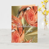 バラの桃カスタマイズの渦 カード (黄色い花)