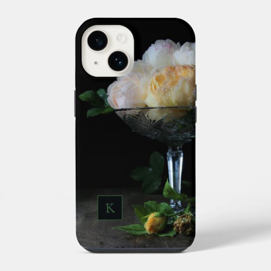 バラの植物画のiPhoneケース iPhoneケース (裏面)