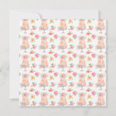 バラの水彩ウェディングシャワーケーキ セーブザデート (裏面)