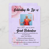 バラの水彩フローラお祝いライフサービス 招待状 (正面/裏面)