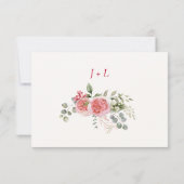 バラの水彩及びクロスクリスチャン結婚ズ 出欠カード (裏面)