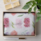 バラの水彩画の花柄 薄葉紙 (ギフト)