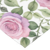 バラの水彩画（ピンクとラベンダー） テーブルクロス (アングル)