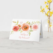 バラの水彩私の花嫁になってくれるか?カード カード (黄色い花)