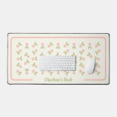 バラの水彩 – アリシアの赤 – ピンク デスクマット (キーボード&マウス)