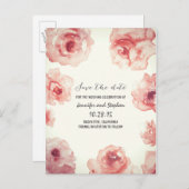 バラの水絵を描色フローラ保存日 案内ポストカード (正面/裏面)
