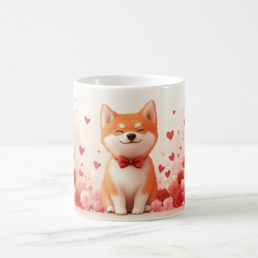 バラの秋田 - バレンタインデー コーヒーマグカップ (中央)